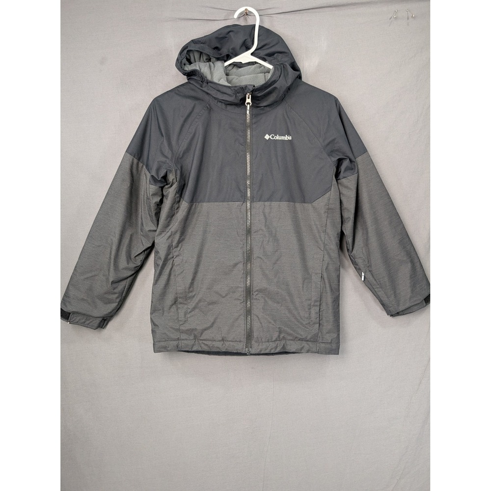 Columbia Boys Grey Omni-Heat Hooded Winter Ski Jacket Size M 10/12